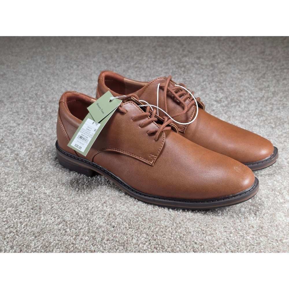 Goodfellow & Co Mens Leo Brown Memory Foam Dress Shoes Size 9